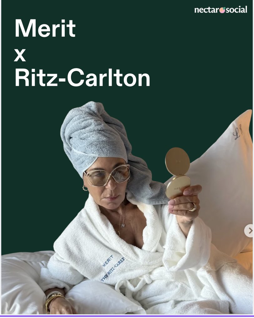 Merit x Ritz-Carlton post on deep green